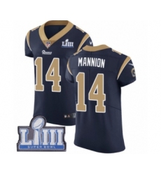 Men's Nike Los Angeles Rams #14 Sean Mannion Navy Blue Team Color Vapor Untouchable Elite Player Super Bowl LIII Bound NFL Jersey