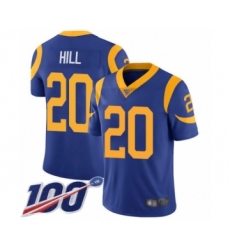 Men's Los Angeles Rams #20 Troy Hill Royal Blue Alternate Vapor Untouchable Limited Player 100th Season Football Jersey