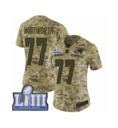 Women's Nike Los Angeles Rams #77 Andrew Whitworth Limited Camo 2018 Salute to Service Super Bowl LIII Bound NFL Jersey