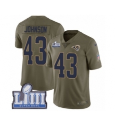 Men's Nike Los Angeles Rams #43 John Johnson Limited Olive 2017 Salute to Service Super Bowl LIII Bound NFL Jersey