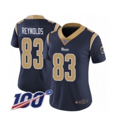 Women's Los Angeles Rams #83 Josh Reynolds Navy Blue Team Color Vapor Untouchable Limited Player 100th Season Football Jersey