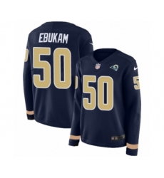 Women's Nike Los Angeles Rams #50 Samson Ebukam Limited Navy Blue Therma Long Sleeve NFL Jersey