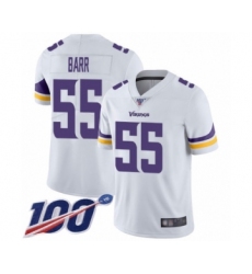 Men's Minnesota Vikings #55 Anthony Barr White Vapor Untouchable Limited Player 100th Season Football Jersey