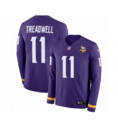 Men's Nike Minnesota Vikings #11 Laquon Treadwell Limited Purple Therma Long Sleeve NFL Jersey