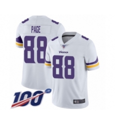 Men's Minnesota Vikings #88 Alan Page White Vapor Untouchable Limited Player 100th Season Football Jersey