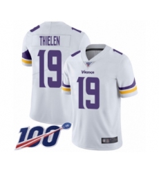 Men's Minnesota Vikings #19 Adam Thielen White Vapor Untouchable Limited Player 100th Season Football Jersey