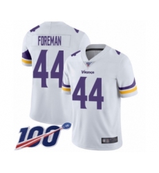 Men's Minnesota Vikings #44 Chuck Foreman White Vapor Untouchable Limited Player 100th Season Football Jersey