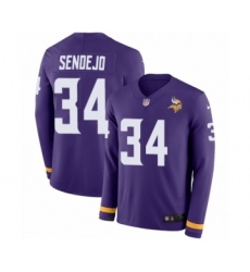 Men's Nike Minnesota Vikings #34 Andrew Sendejo Limited Purple Therma Long Sleeve NFL Jersey
