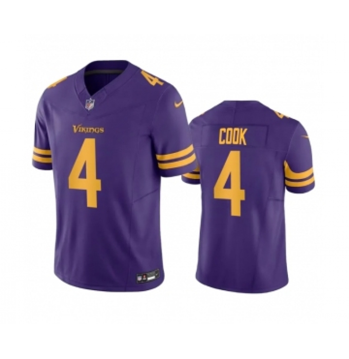 Men's Minnesota Vikings #4 Dalvin Cook Purple 2023 F.U.S.E. Color Rush Stitched Jersey
