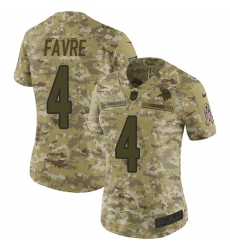 Women's Nike Minnesota Vikings #4 Brett Favre Limited Camo 2018 Salute to Service NFL Jersey
