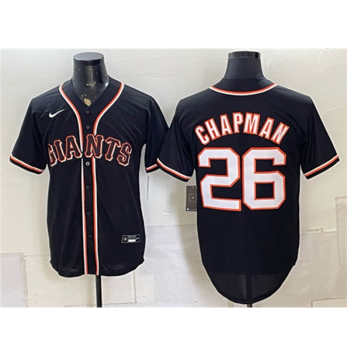 Men's San Francisco Giants #26 Matt Chapman 2026 Fashion Replica Black Out Stitched Baseball Jersey