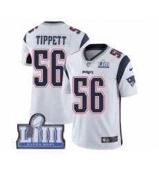 Men's Nike New England Patriots #56 Andre Tippett White Vapor Untouchable Limited Player Super Bowl LIII Bound NFL Jersey