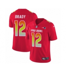 Men's Nike New England Patriots #12 Tom Brady Limited Red AFC 2019 Pro Bowl NFL Jersey
