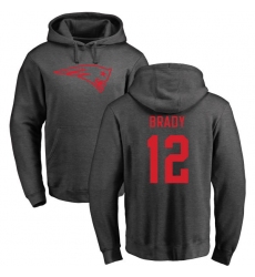 NFL Nike New England Patriots #12 Tom Brady Ash One Color Pullover Hoodie