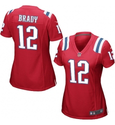 Women's Nike New England Patriots #12 Tom Brady Game Red Alternate NFL Jersey