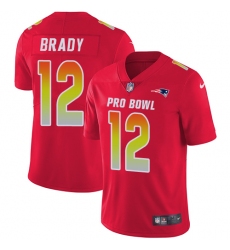 Women's Nike New England Patriots #12 Tom Brady Limited Red 2018 Pro Bowl NFL Jersey