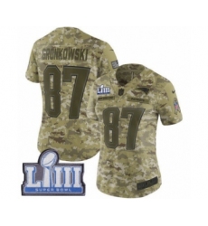 Women's Nike New England Patriots #87 Rob Gronkowski Limited Camo 2018 Salute to Service Super Bowl LIII Bound NFL Jersey