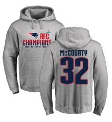 Nike New England Patriots #32 Devin McCourty Heather Gray 2017 AFC Champions Pullover Hoodie