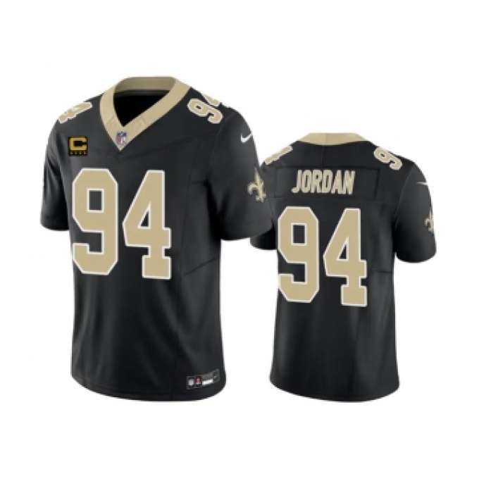 Men's Nike New Orleans Saints #94 Cameron Jordan Black 2023 F.U.S.E. 4-Star C Vapor Untouchable Limited Football Stitched Jersey
