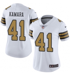 Women's Nike New Orleans Saints #41 Alvin Kamara Limited White Rush Vapor Untouchable NFL Jersey