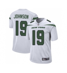 Men's New York Jets #19 Keyshawn Johnson Game White Football Jersey