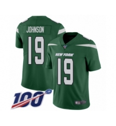 Men's New York Jets #19 Keyshawn Johnson Green Team Color Vapor Untouchable Limited Player 100th Season Football Jersey