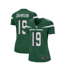 Women's New York Jets #19 Keyshawn Johnson Game Green Team Color Football Jersey