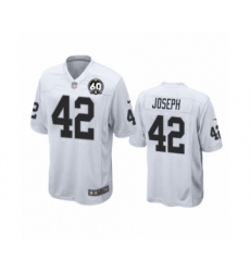 Women's Oakland Raiders #42 Karl Joseph Game 60th Anniversary White Football Jersey