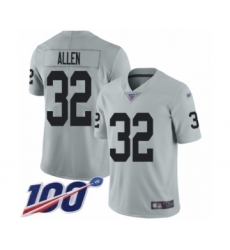 Youth Oakland Raiders #32 Marcus Allen Limited Silver Inverted Legend 100th Season Football Jersey