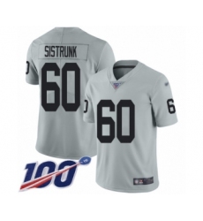 Youth Oakland Raiders #60 Otis Sistrunk Limited Silver Inverted Legend 100th Season Football Jersey