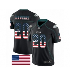 Men's Philadelphia Eagles #20 Brian Dawkins Limited Black Rush USA Flag Football Jersey