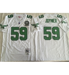 Men's Philadelphia Eagles #59 Seth Joyner White Throwback Stitched Football Jersey