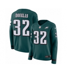 Women's Nike Philadelphia Eagles #32 Rasul Douglas Limited Green Therma Long Sleeve NFL Jersey
