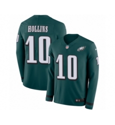 Youth Nike Philadelphia Eagles #10 Mack Hollins Limited Green Therma Long Sleeve NFL Jersey