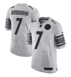 Men's Nike Pittsburgh Steelers #7 Ben Roethlisberger Limited Gray Gridiron II NFL Jersey