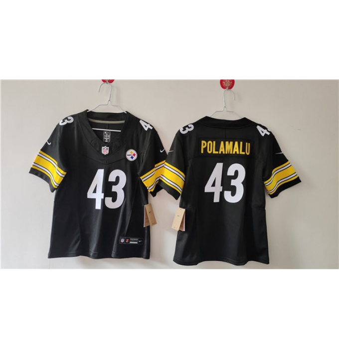 Women's Pittsburgh Steelers #43 Troy Polamalu F.U.S.E. Black Vapor Football Stitched Jersey