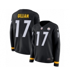 Women's Nike Pittsburgh Steelers #17 Joe Gilliam Limited Black Therma Long Sleeve NFL Jersey