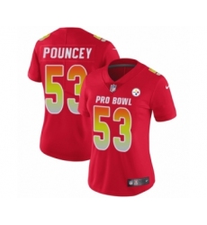 Women's Nike Pittsburgh Steelers #53 Maurkice Pouncey Limited Red AFC 2019 Pro Bowl NFL Jersey