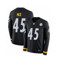 Men's Nike Pittsburgh Steelers #45 Roosevelt Nix Limited Black Therma Long Sleeve NFL Jersey