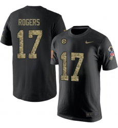Nike Pittsburgh Steelers #17 Eli Rogers Black Camo Salute to Service T-Shirt