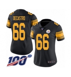 Women's Pittsburgh Steelers #66 David DeCastro Limited Black Rush Vapor Untouchable 100th Season Football Jersey