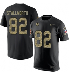 Nike Pittsburgh Steelers #82 John Stallworth Black Camo Salute to Service T-Shirt