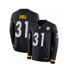 Men's Nike Pittsburgh Steelers #31 Donnie Shell Limited Black Therma Long Sleeve NFL Jersey