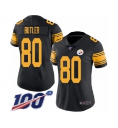 Women's Pittsburgh Steelers #80 Jack Butler Limited Black Rush Vapor Untouchable 100th Season Football Jersey