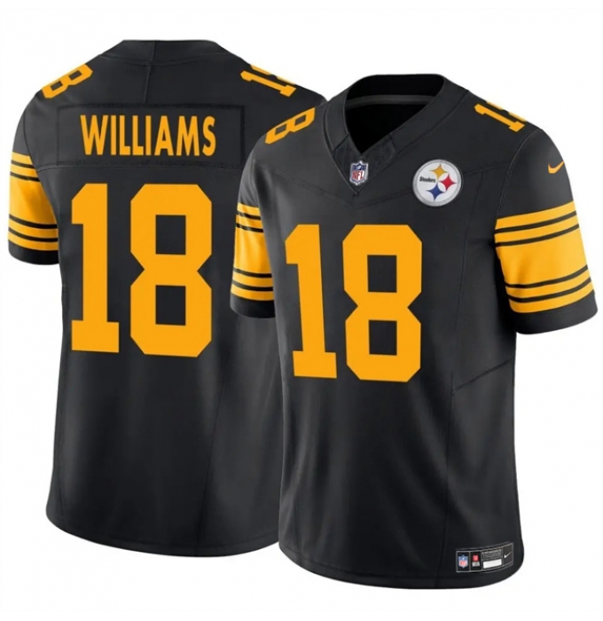 Men's Pittsburgh Steelers #18 Mike Williams Black 2024 F.U.S.E. Color Rush Limited Stitched Jersey