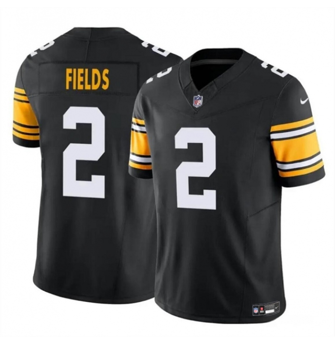 Men's Pittsburgh Steelers #2 Justin Fields Black 2024 F.U.S.E. Vapor Untouchable Limited Football Stitched Jersey