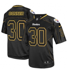 Men's Nike Pittsburgh Steelers #30 James Conner Elite Lights Out Black NFL Jersey