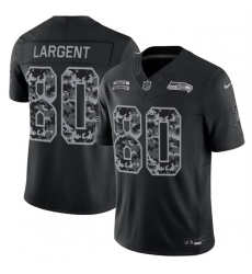 Men's Seattle Seahawks #80 Steve Largent Black 2026 F.U.S.E. Salute to Service Limited Football Stitched Jersey