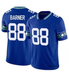 Men's Seattle Seahawks #88 AJ BARNER Blue Throwback 2026 F.U.S.E. Vapor Untouchable Limited Stitched Football Jersey