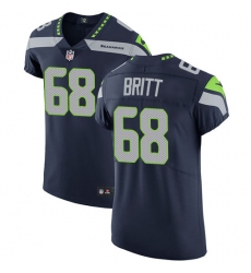Men's Nike Seattle Seahawks #68 Justin Britt Steel Blue Team Color Vapor Untouchable Elite Player NFL Jersey